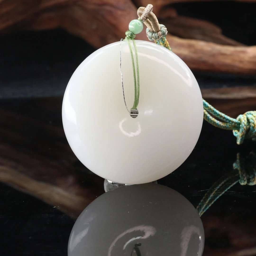 25和田玉一级白平安扣/400107北京中保拍卖