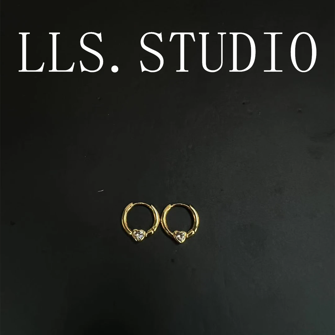 s925银针耳饰 爱心圈 7240