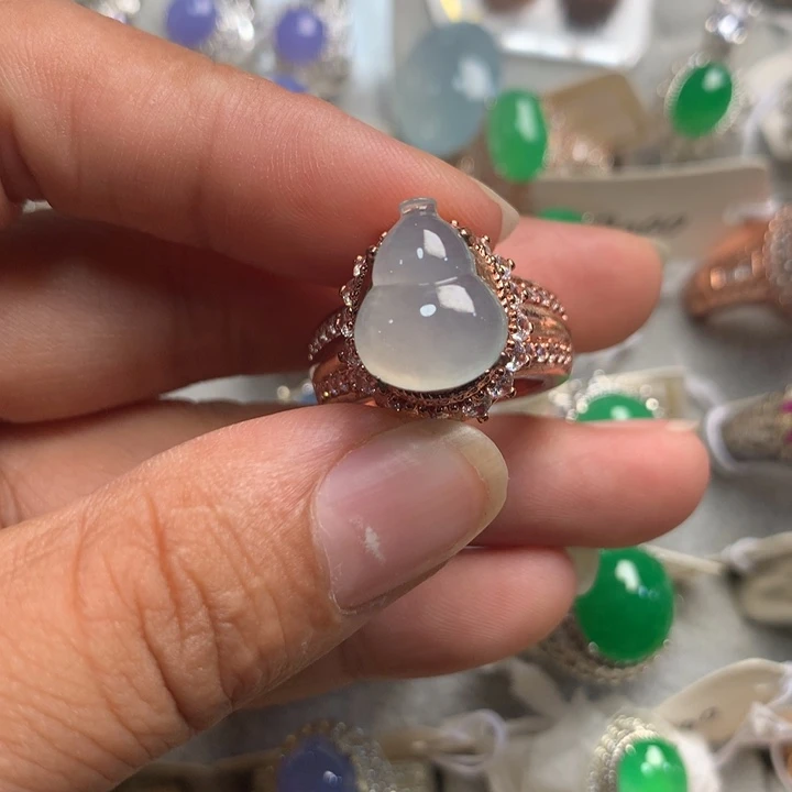 翡翠未镶嵌戒指天然翡翠葫芦戒面