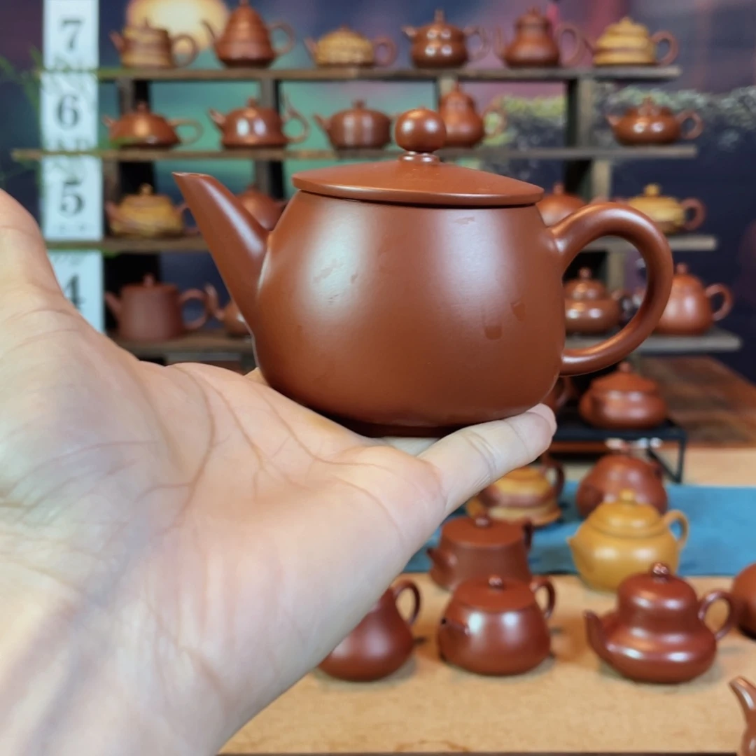 茶壶紫砂饮**风潮州手工手拉朱泥石权壶