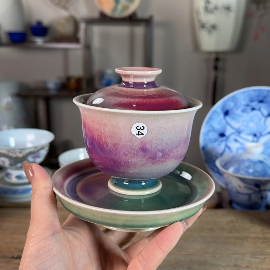 杯景德镇陶瓷柴烧多人