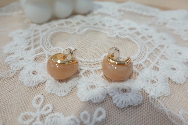 铜合金耳饰 樱花粉色耳环女新款小清新轻奢甜美可爱耳钉气质耳环