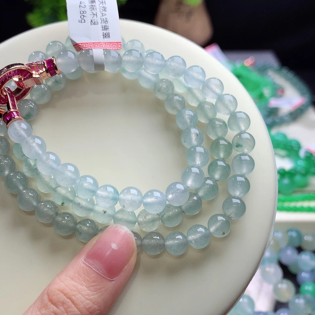 翡翠未镶嵌手串卡6.5