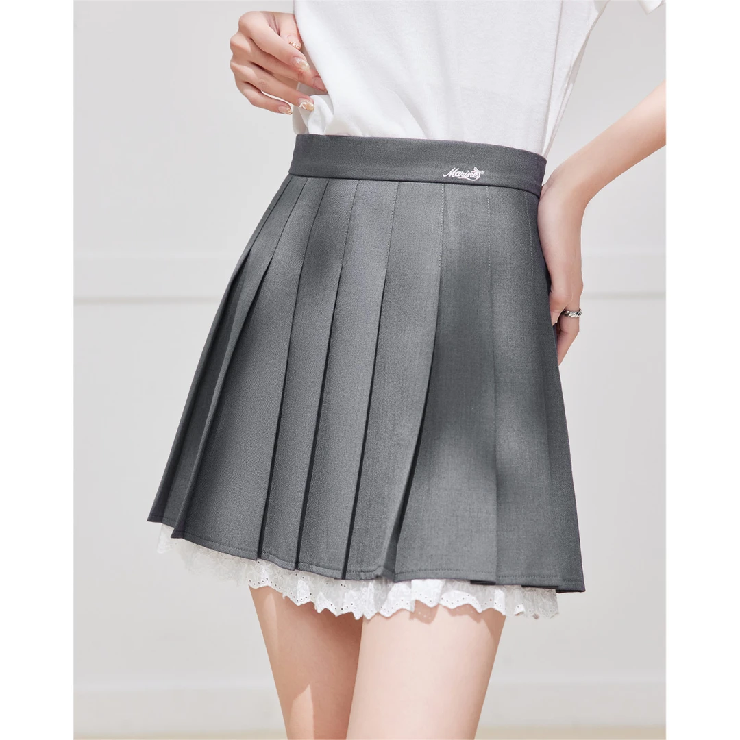 IEF/爱依服半身裙2025夏季新款韩版甜美减龄学院风通勤摆裙流光风