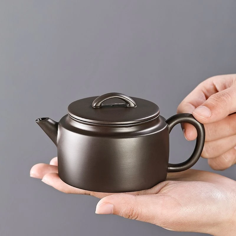 宜兴原矿紫砂壶大师手工汉瓦壶家用送礼品茶壶高档泡茶器紫泥单壶