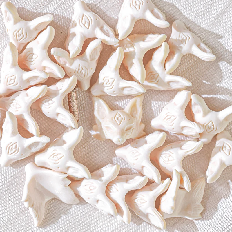 猛犸象牙 狐狸面具 宽度10mm左右