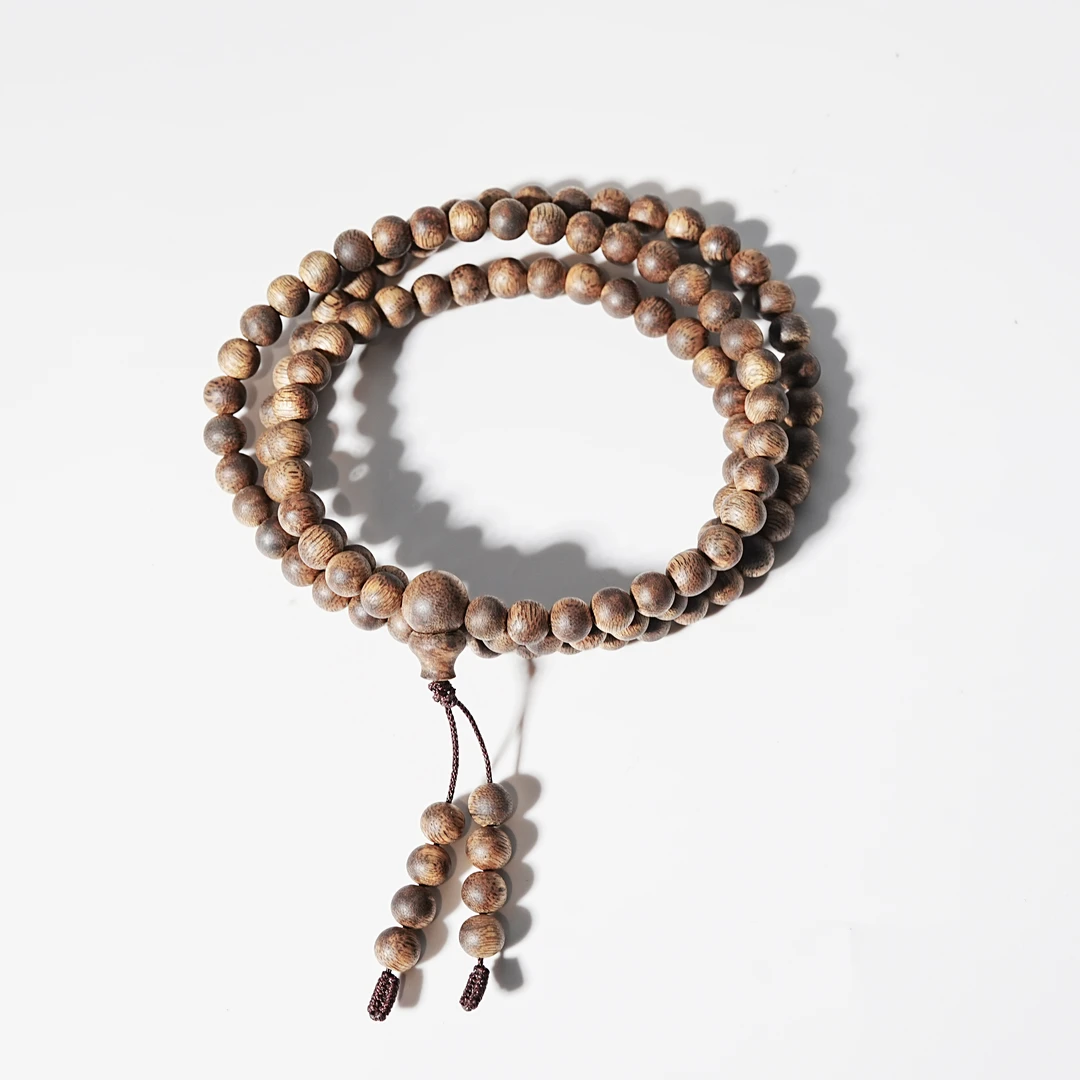 【中国沉香文化博物馆】莞香系绿棋楠0.7*108多圈手串沉香串