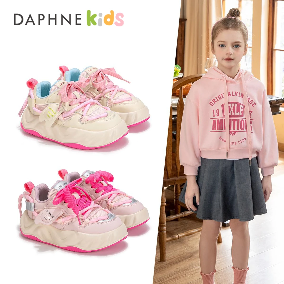 达芙妮女童鞋运动鞋子2025秋季新款厚底儿童春秋款大童女孩老爹鞋