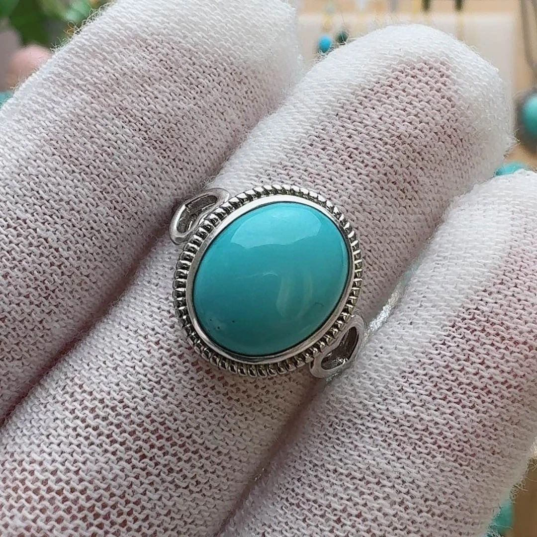 绿松石珠宝奇石银S925镶嵌