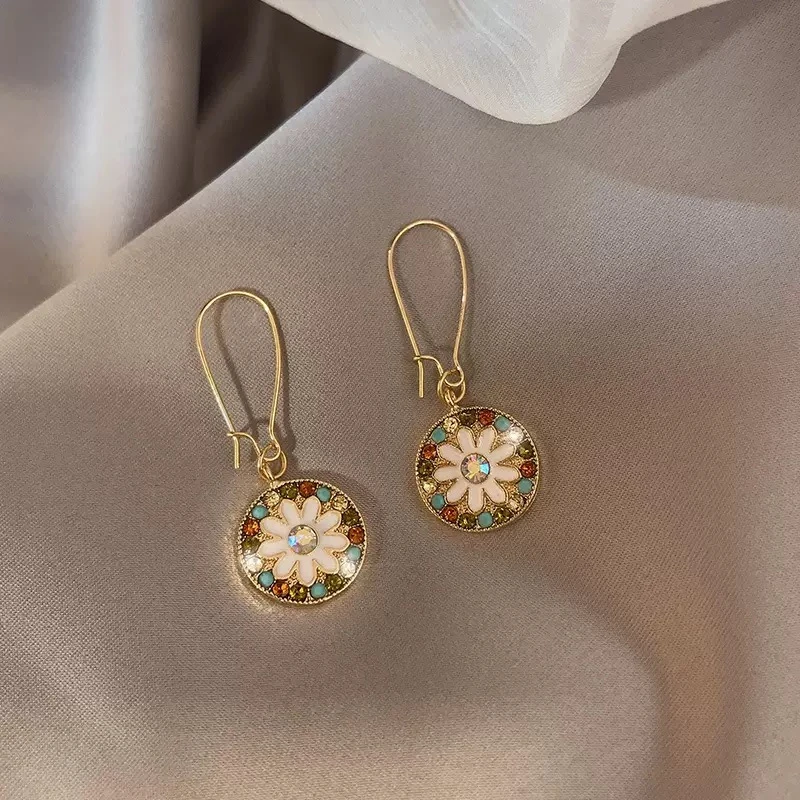 铜合金合成锆石耳饰 气质轻奢高级感百搭复古法式小众简约耳钉125