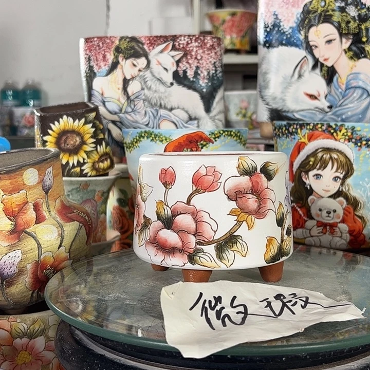 景德镇手绘花盆性价比超高