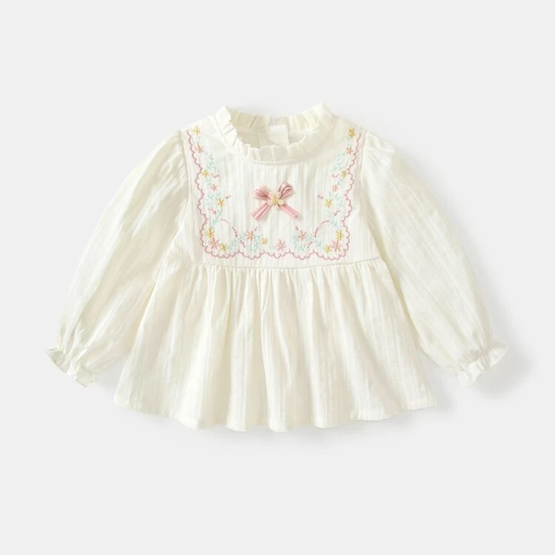 女童衬衫秋装2025新款儿童洋气娃娃衫小女孩衬衣宝宝外穿上衣春秋