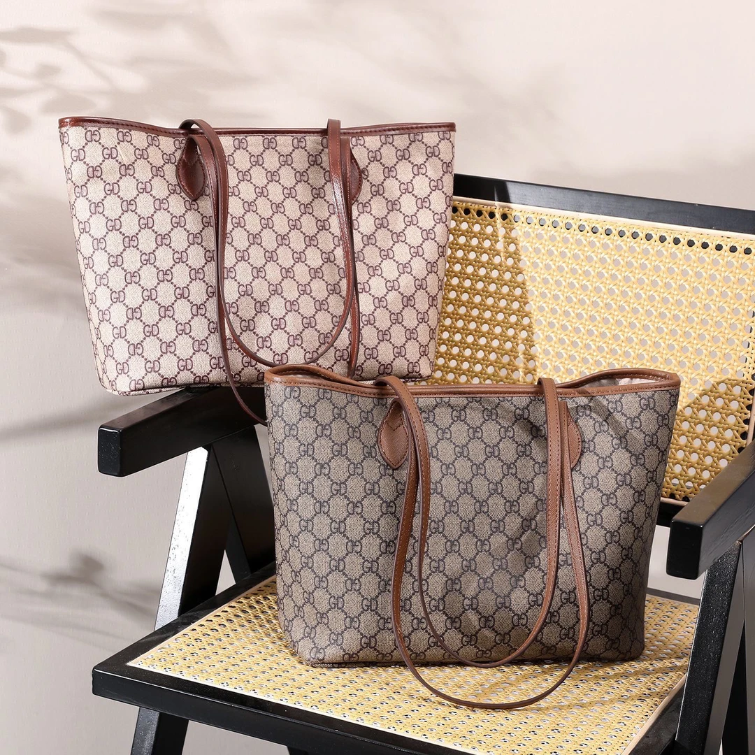 单肩包通勤托特包轻奢斜挎式印花韩版拉链女士复古大容量包大托特