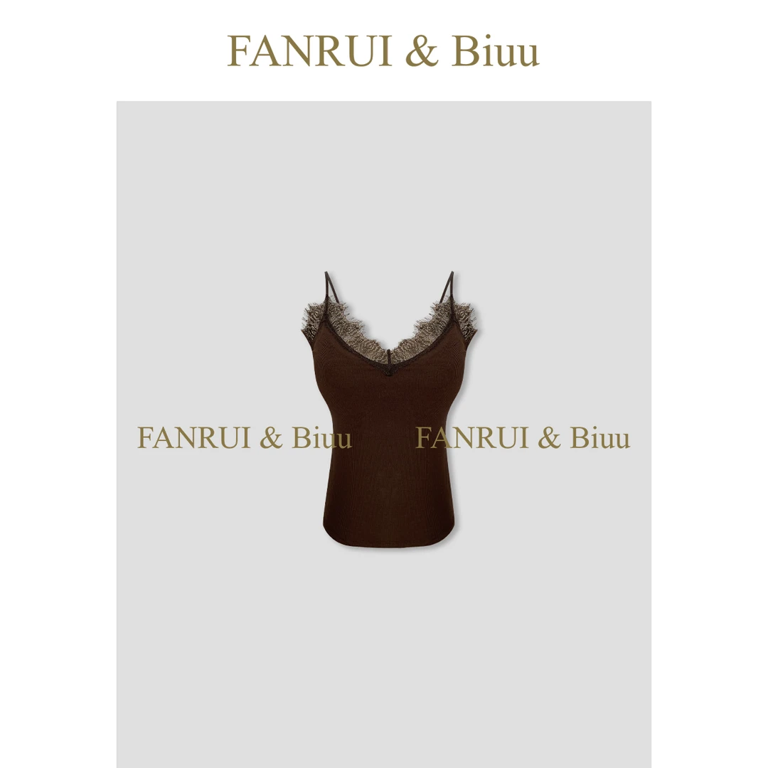 FANRUI/泛芮「贝贝biuu」时髦修身纯欲百搭蕾丝打底背心吊带B18112