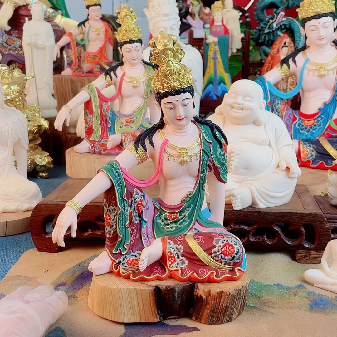 月***店石材自在观音摆件