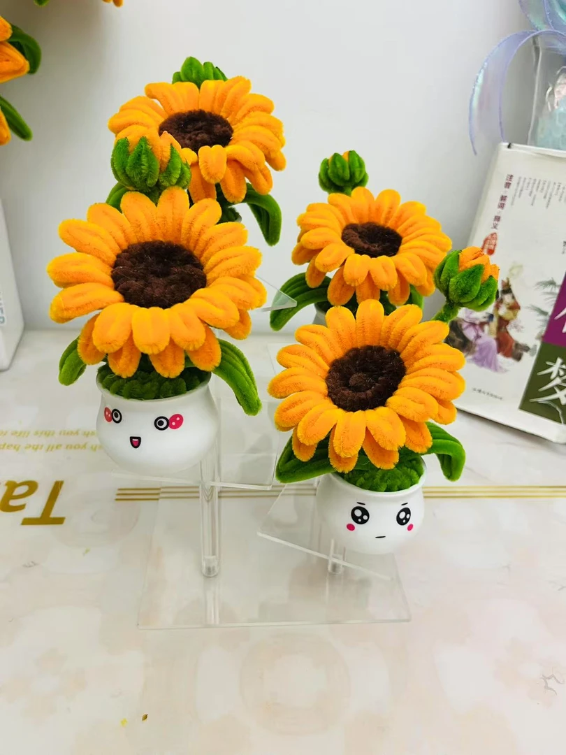 （成品）创意手工向日葵小车载扭扭棒制作适合送老师朋友