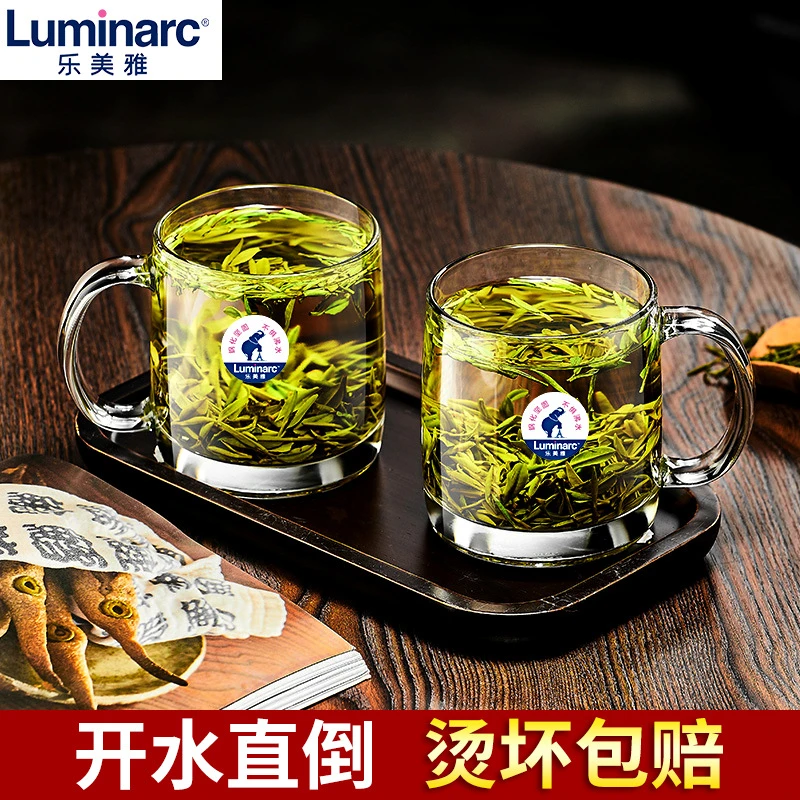 钢化玻璃杯带把茶杯家用水杯耐热泡茶杯微波牛奶杯喝水杯子创意