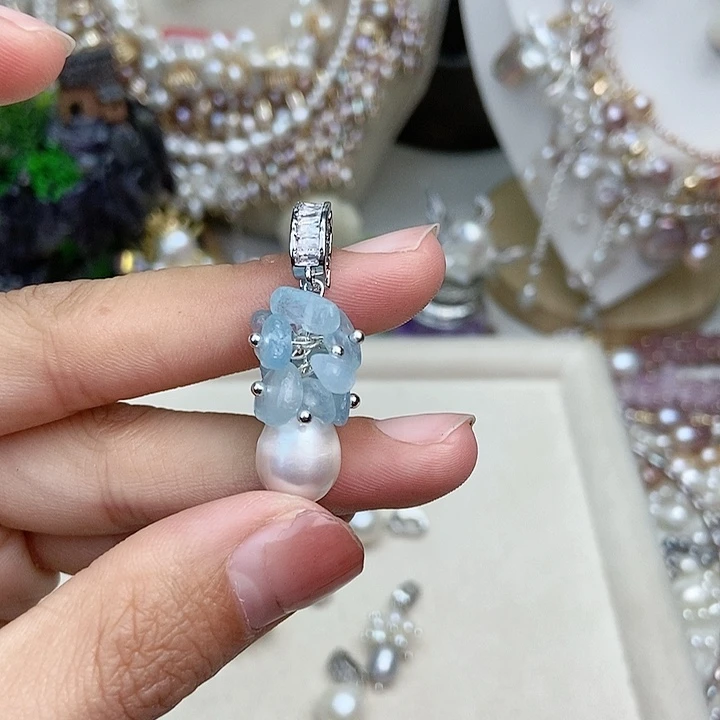 淡水珍珠颈饰银S925镶嵌