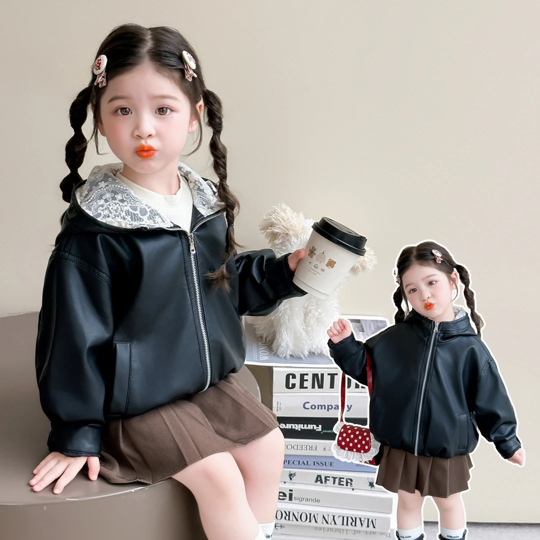 女童皮衣外套2025新款儿童春秋装4-6岁幼儿园潮款女宝宝秋季夹克