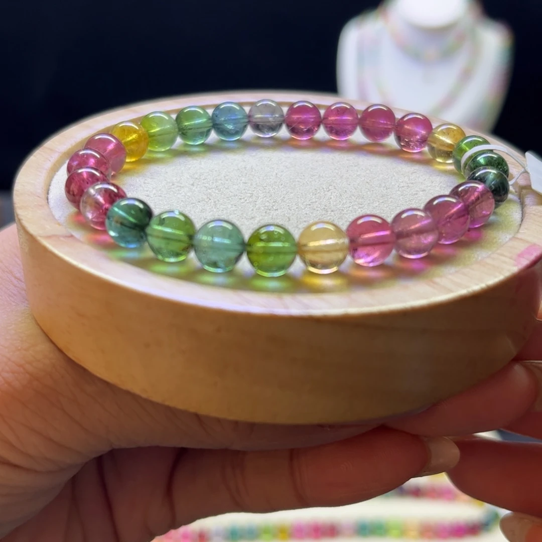 碧玺手链未镶嵌彩虹7.2mm