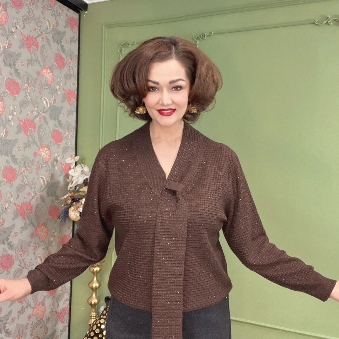 【包邮】100公斤可穿大码时尚减龄显瘦遮肉秋冬女针织毛衣#7715