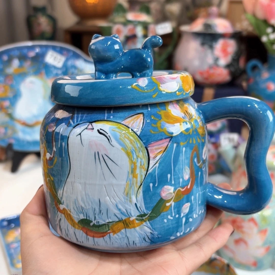 景德镇手绘高温釉下彩陶瓷茶具