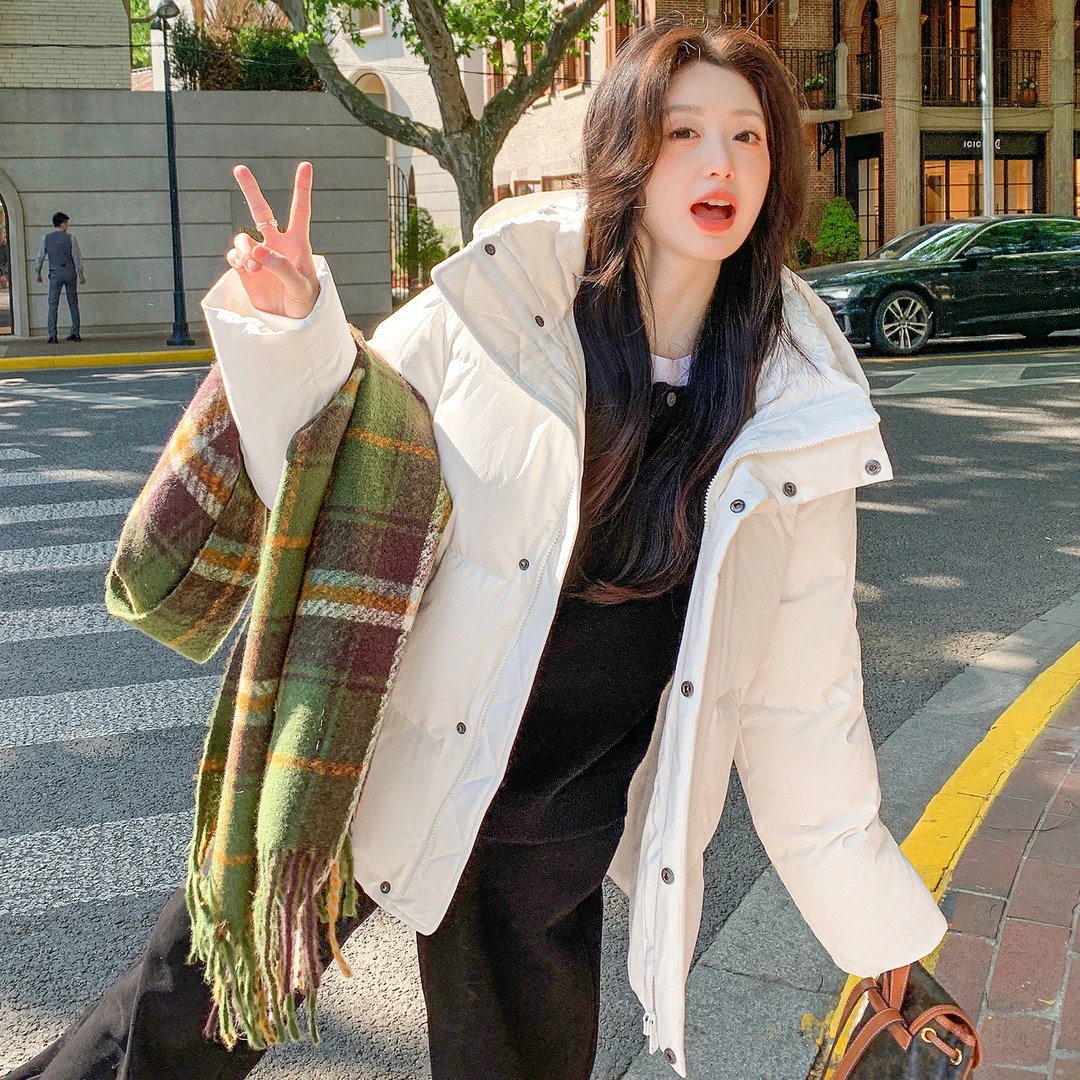 DUCURNO韩系连帽羽绒服女冬季2026新款时尚气质加厚保暖短款外套