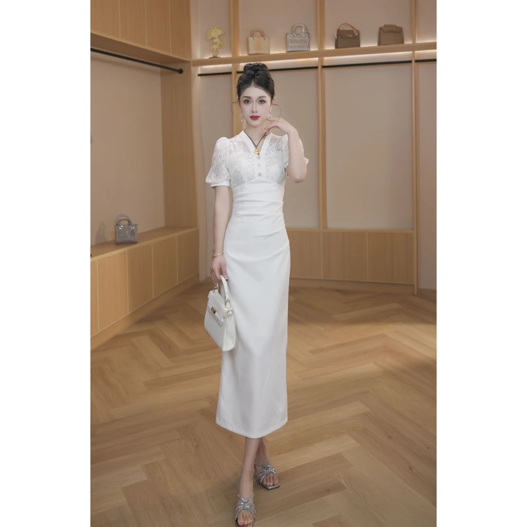 【设计师定制】新款时尚气质收腰蕾丝显瘦优雅轻奢连衣裙21234