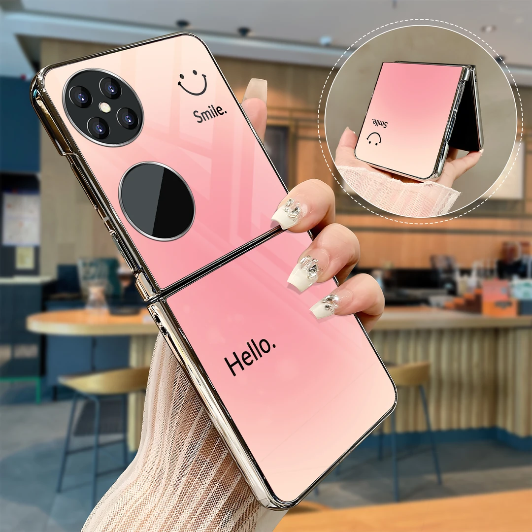 适用于【华为】POCKET2高颜值渐变微笑潮流时尚折叠屏手机壳