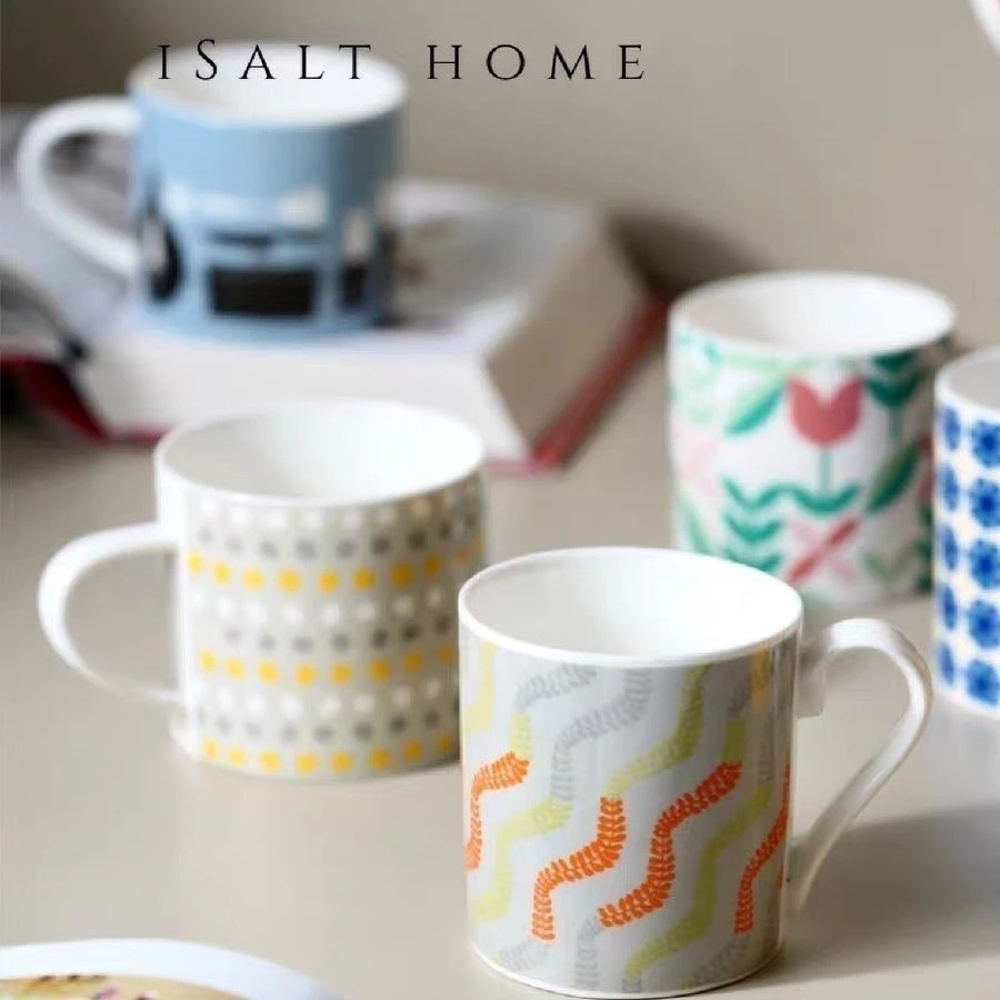 风吹麦浪新骨瓷马克杯出英国设计师Neisha'Crossland作品可爱情侣