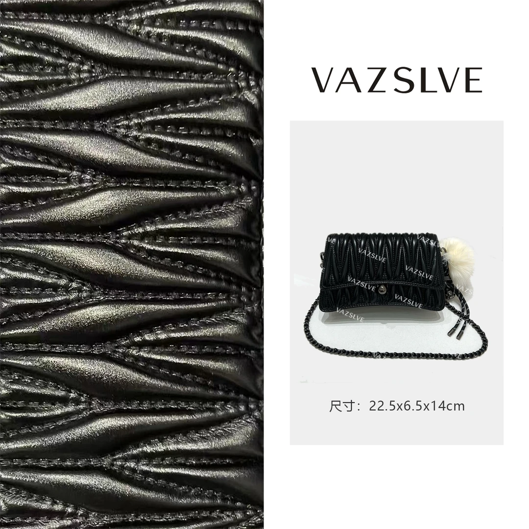 ZT-D7102-黑色 小香风气质条纹设计师韩版斜跨轻奢女包