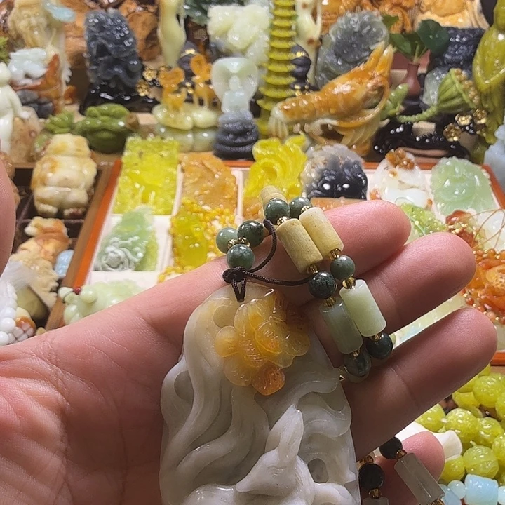 蛇纹石玉合金车挂