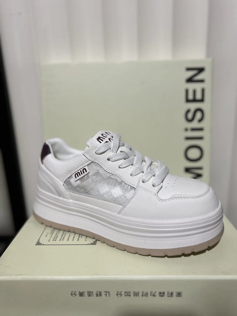 【茉莉森5217】红尾百搭透气小白鞋