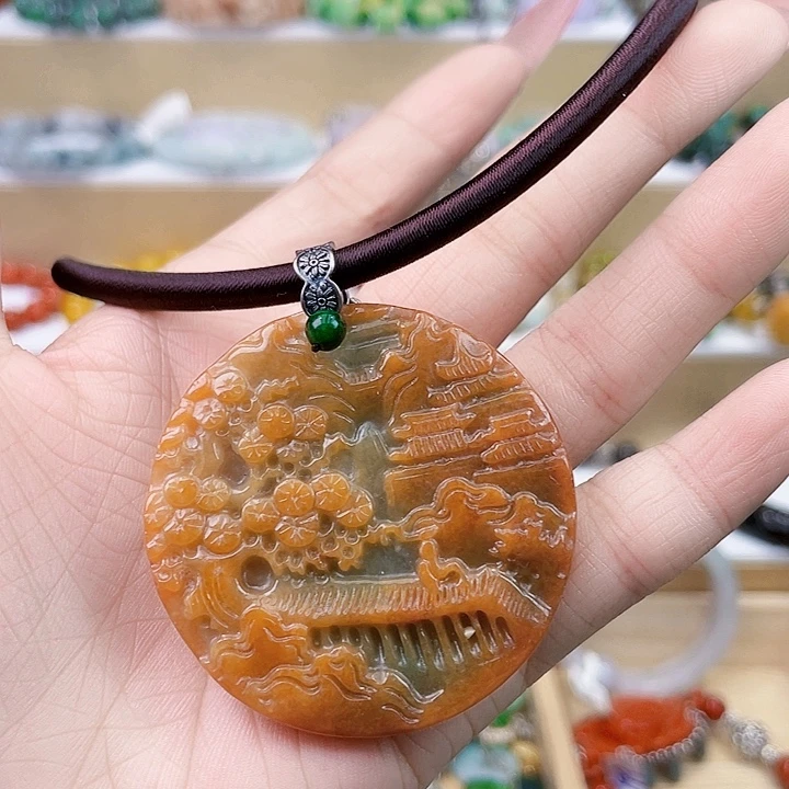 翡翠未镶嵌手链吊坠