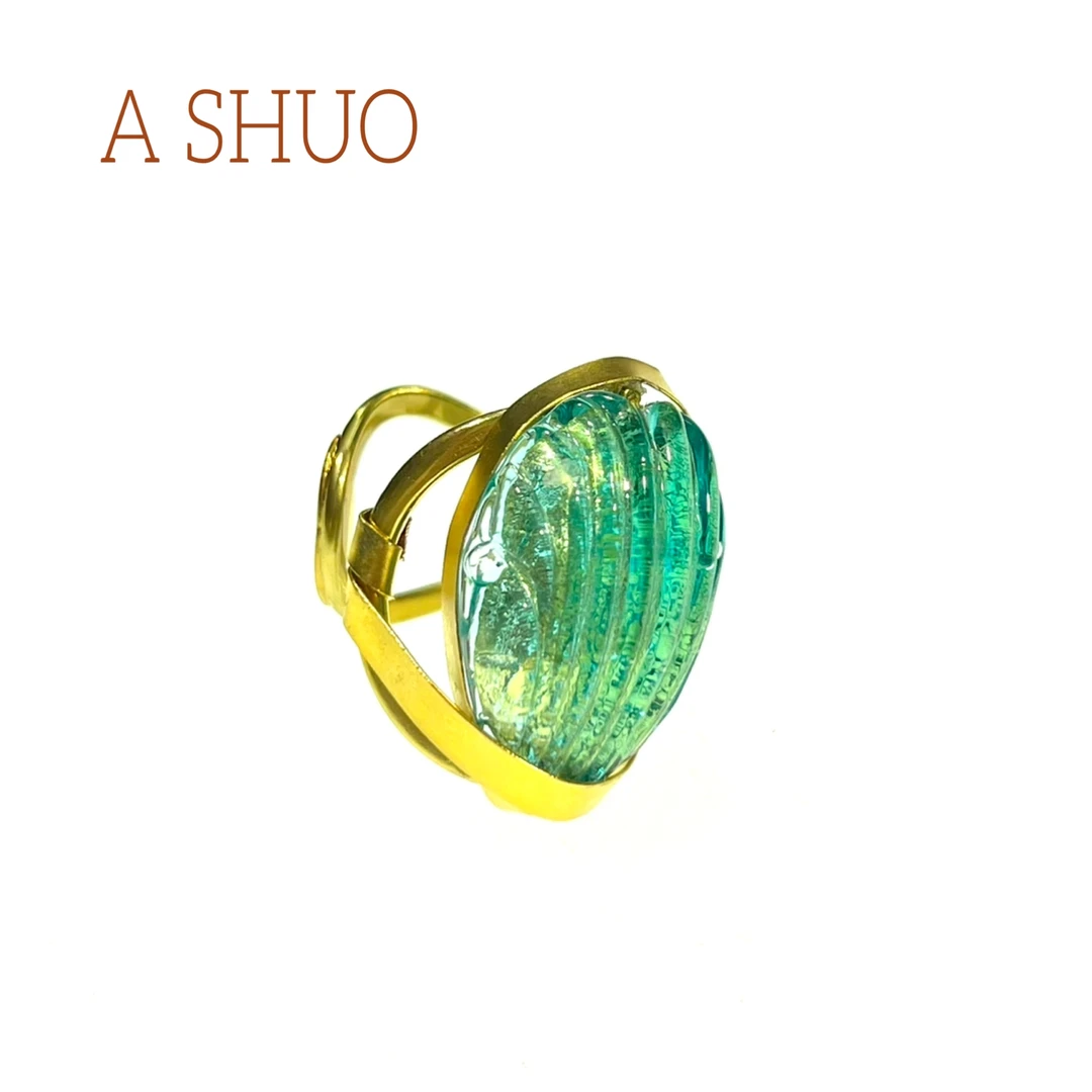 铜合金戒指 阿烁中古MG瓜棱蓝