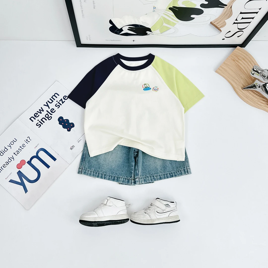 儿童短袖T恤夏季男童上衣2025新款时尚宝宝潮FB25158悠悠童话童装