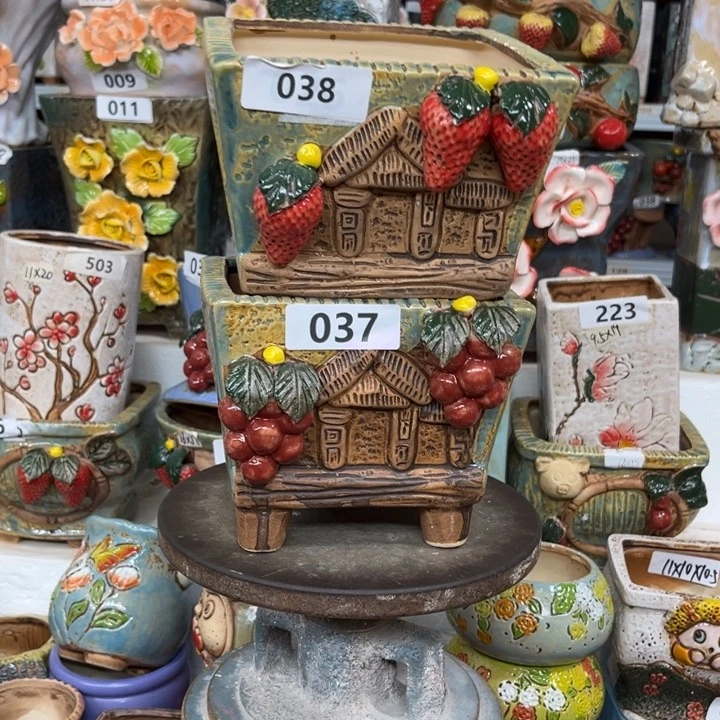 紫砂花盆粗陶材质多肉花盆