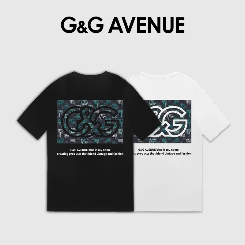 法国G&G AVENUE轻奢潮牌夏季新款印花短袖T恤男女同款-GT2511068