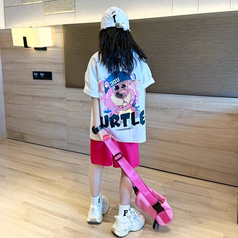 女童短裤套装夏2025新款儿童网红炸街夏装女孩大童又酷又飒的童装