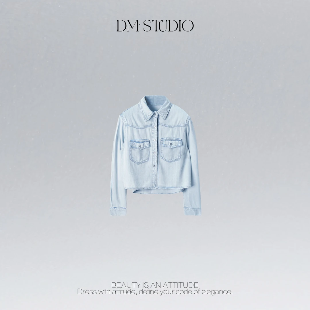 DEDM•STUDIO/气质小众复古休闲百搭翻领重工牛仔外套2506WT/A903