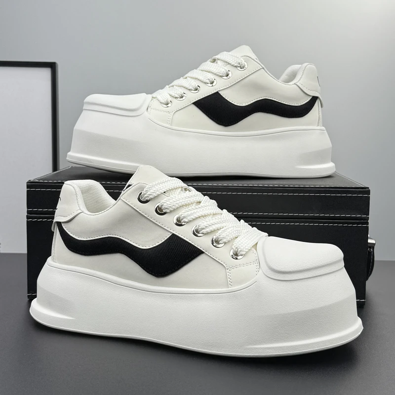 高级感潮牌板鞋男2025冬季新款厚底增高百搭男鞋运动鞋休闲小白鞋