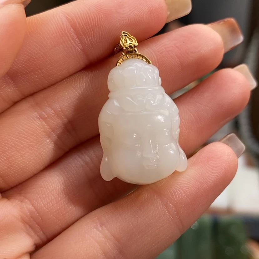 【闪购商品】吊坠(赠链)18K金镶嵌和田玉