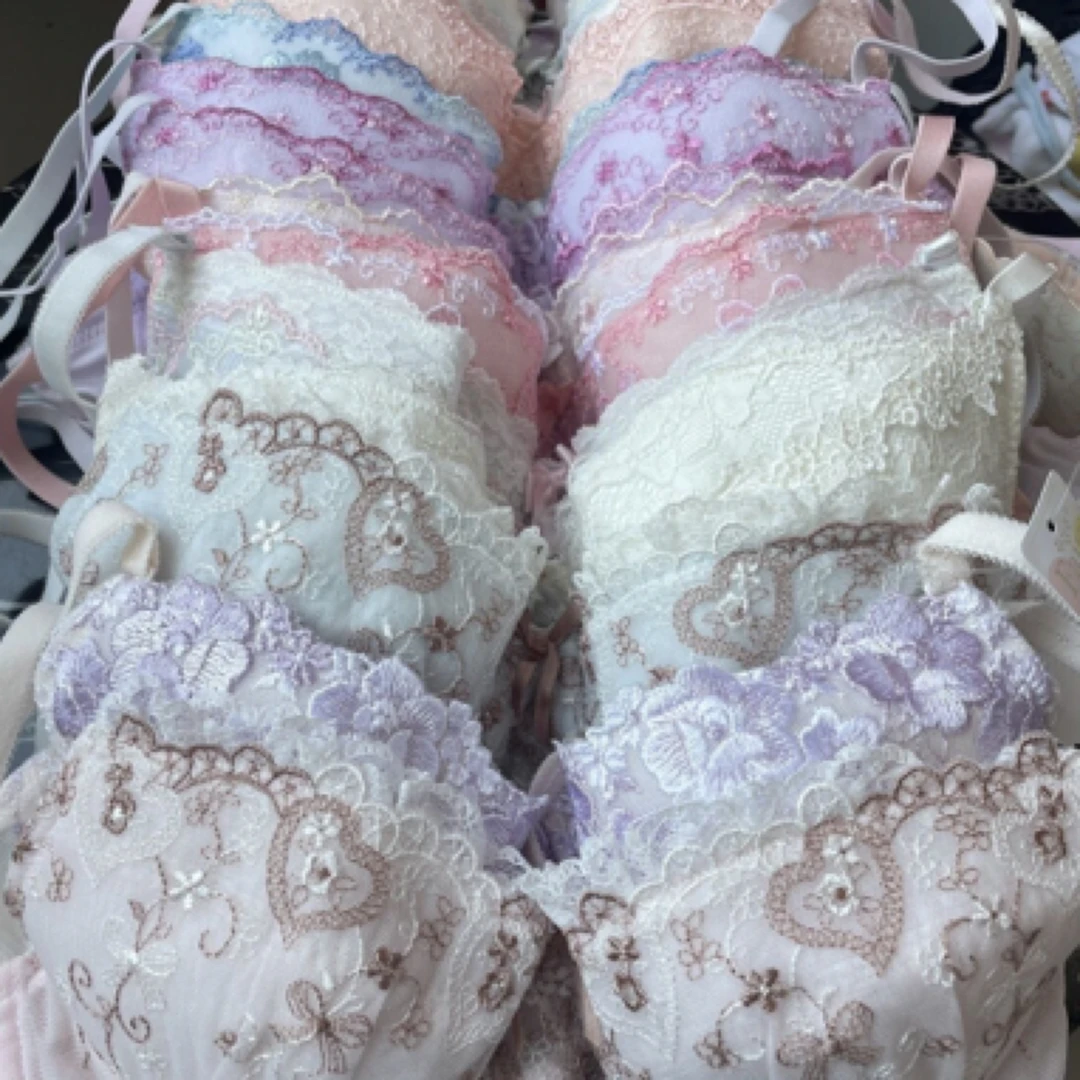 蕾丝两件装性感女士聚拢小胸薄款上托舒适文胸