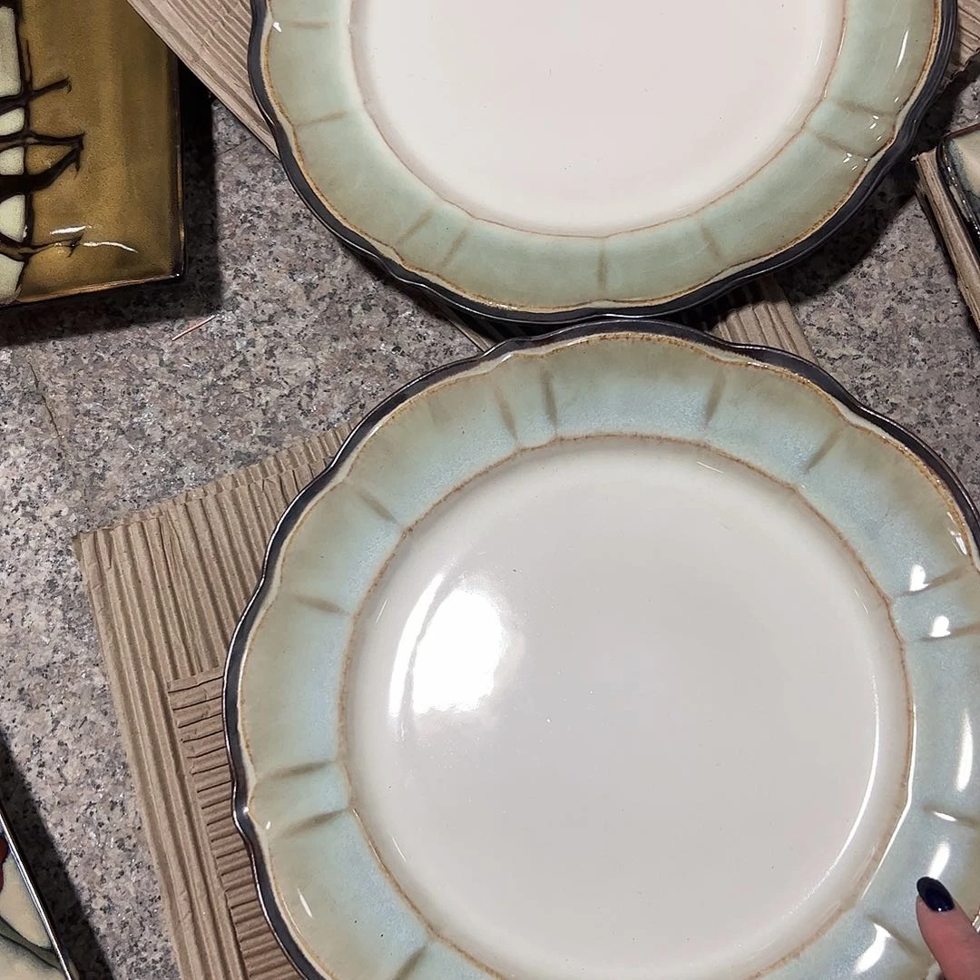 瓷片子****）大圆盘2个微瑕不退不换