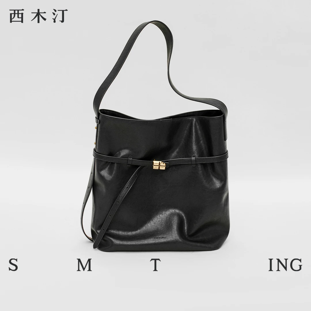 【西木汀】 暗夜 大号新款水桶包单肩腋下包通勤包秋冬大容量女包