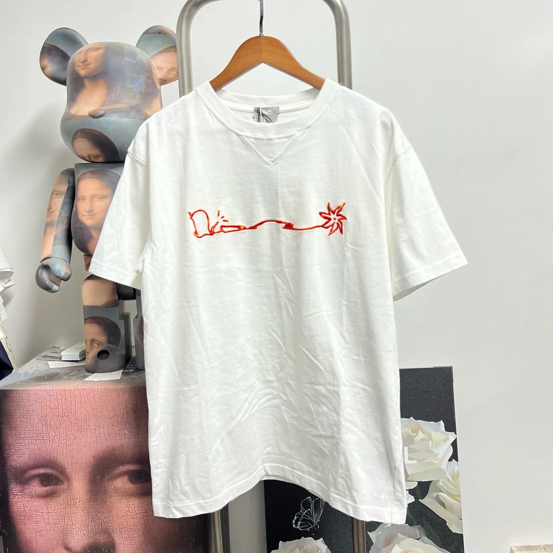 全新未使用 DIOR/迪奥 刺绣短袖 o2153 尺码：L 衣长72 胸围54