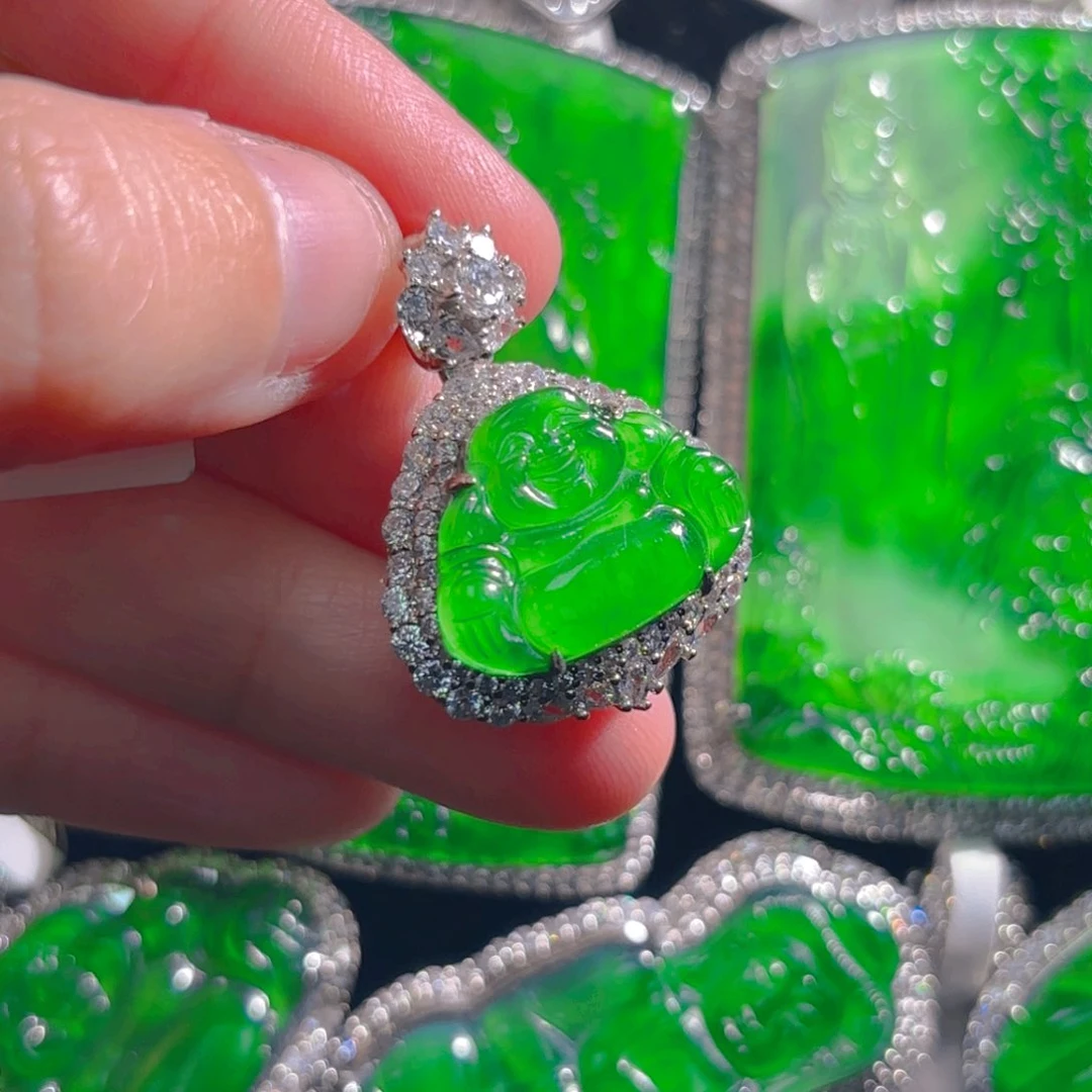 翡翠颈饰银S925镶嵌佛公