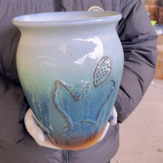 紫砂花盆高27口20————-