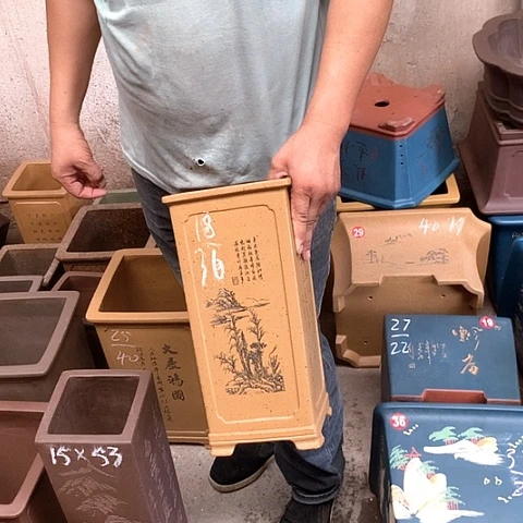 紫砂花盆手工艺品