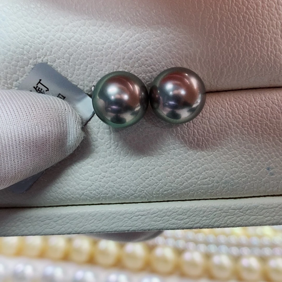 18K金镶嵌耳饰海水珍珠10-11